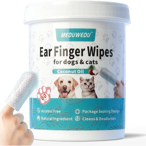 Ear Cleaner Finger Wipes 60 Counts, Dog Ear Cleaner